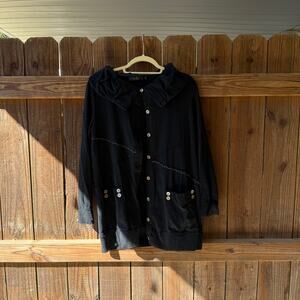 SMART Black Whimsigoth Lagenlook Jacket Artsy Avant Garde Size M